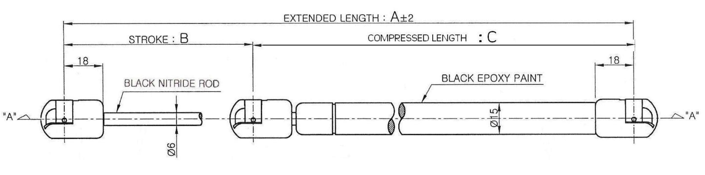 6/15 Stainless Steel Gas Spring (Complete Kit)