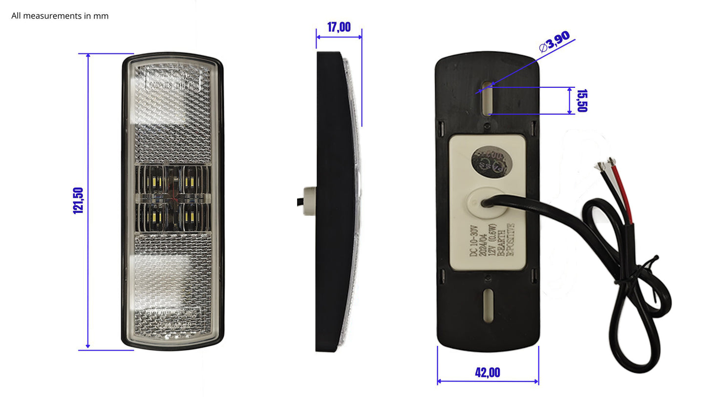 Marcador blanco 122 de 10 a 30 V (paquete de 10)