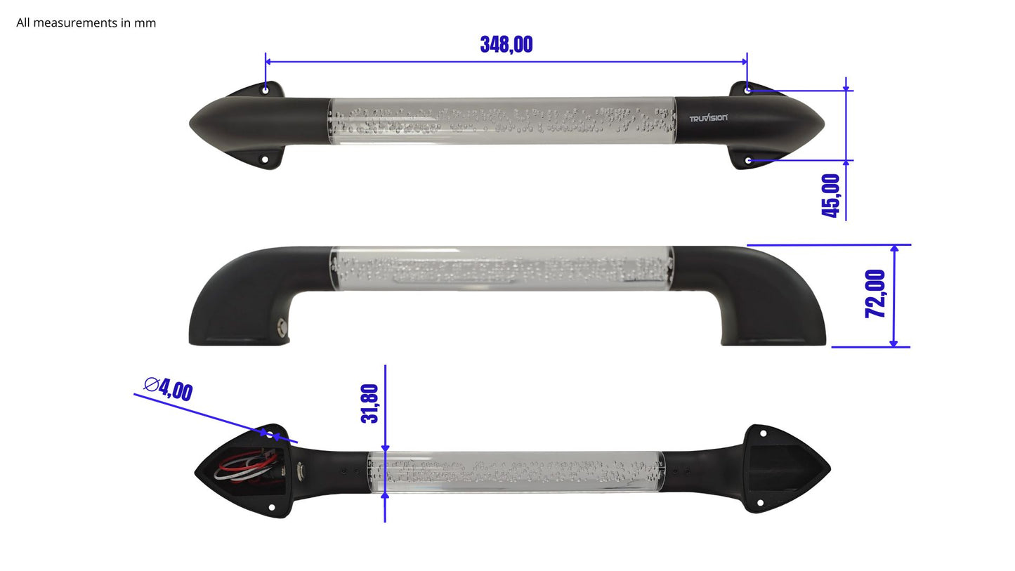 Asidero ligero de 453 mm de acrílico con burbujas