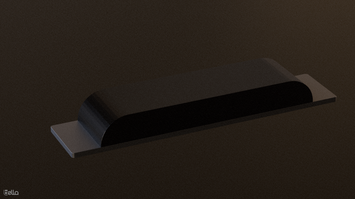 Tampone in gomma nero, 195 x 80 x 80mm