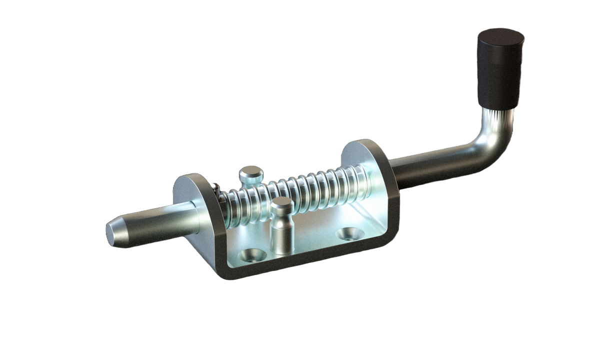 Verrou à ressort zingué, longueur 171mm, diamètre 12mm