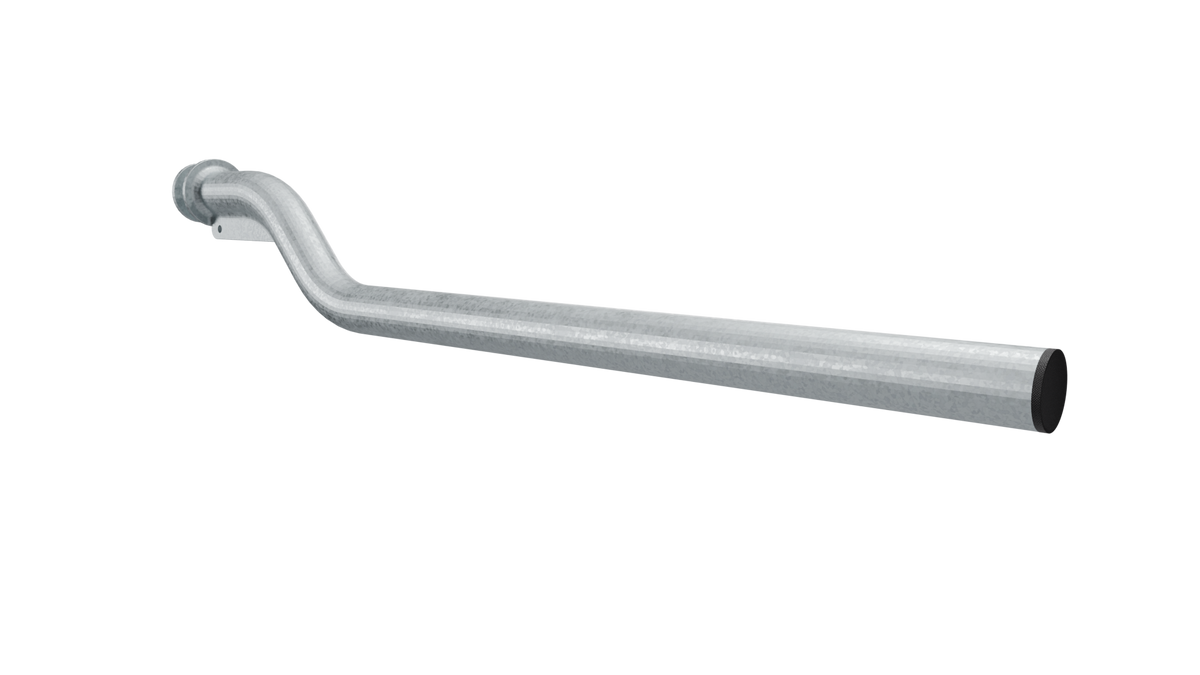 Soporte de guardabarros con brida, cincado, Ø42 mm, largo 750 mm. Referencia 77052ZP