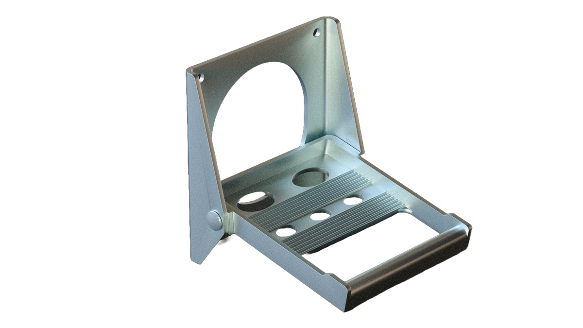 Marchepied rabattable renforcé zingué, 175 x 155mm