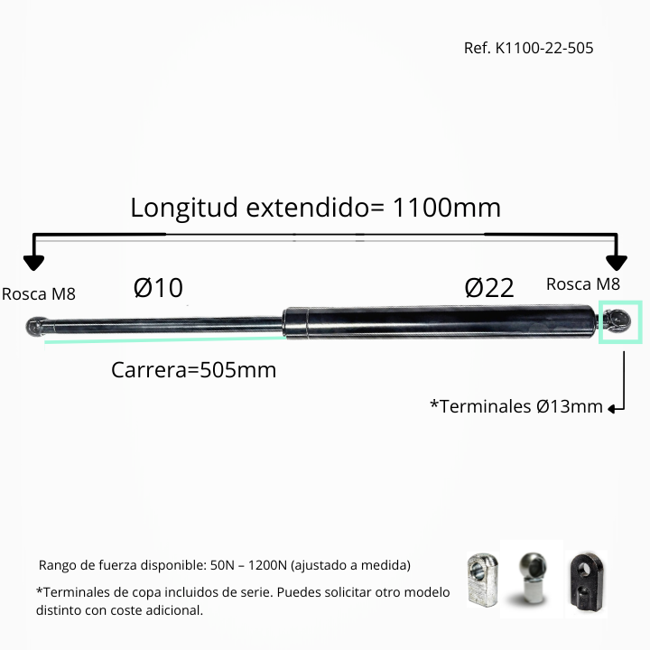 Resorte de gas 10/22