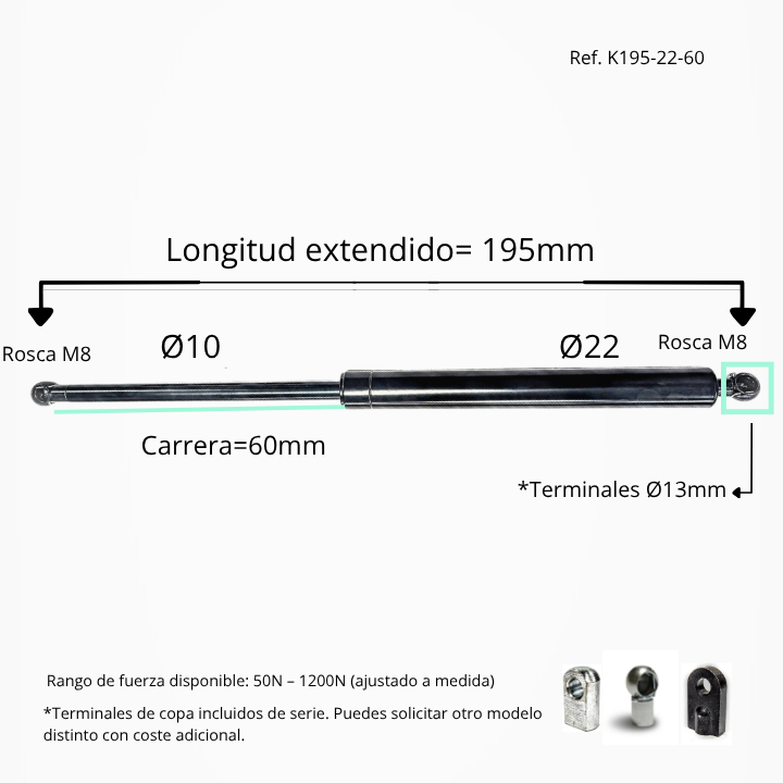 Resorte de gas 10/22