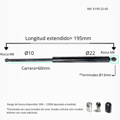 Resorte de gas 10/22