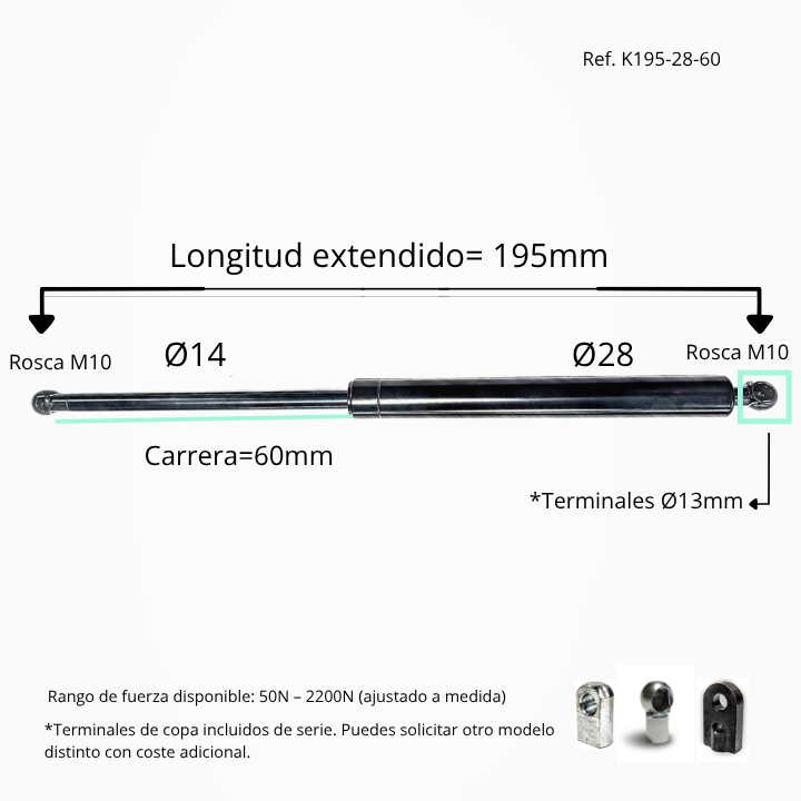 Resorte de gas 14/28