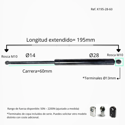 Resorte de gas 14/28