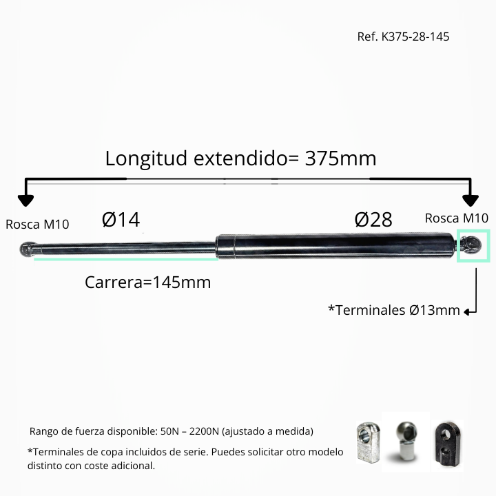 Resorte de gas 14/28