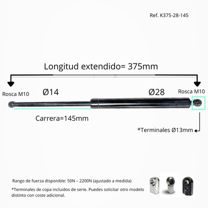 Resorte de gas 14/28