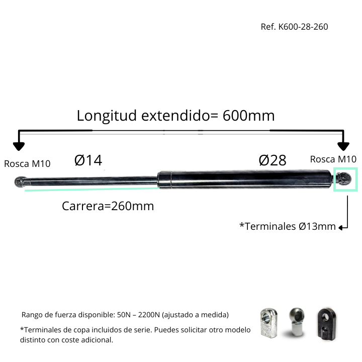 Resorte de gas 14/28