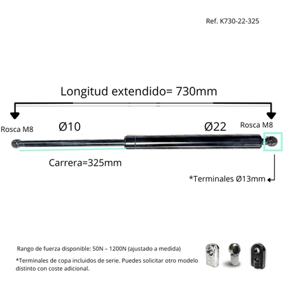 Resorte de gas 10/22