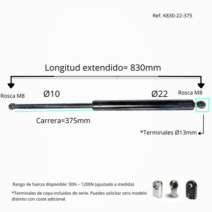 Resorte de gas 10/22