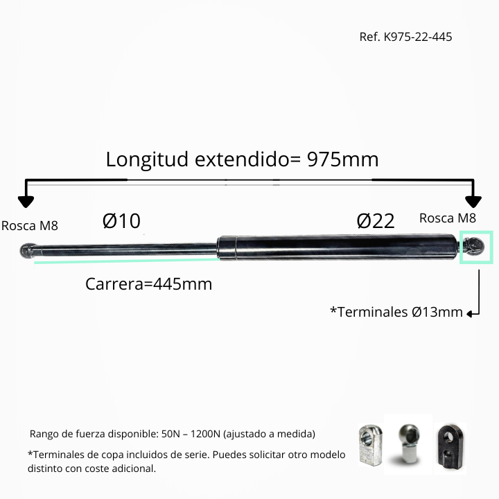 Resorte de gas 10/22