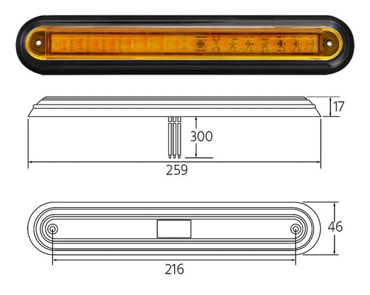 Indicador LED Slimline 260 de 12/24 V