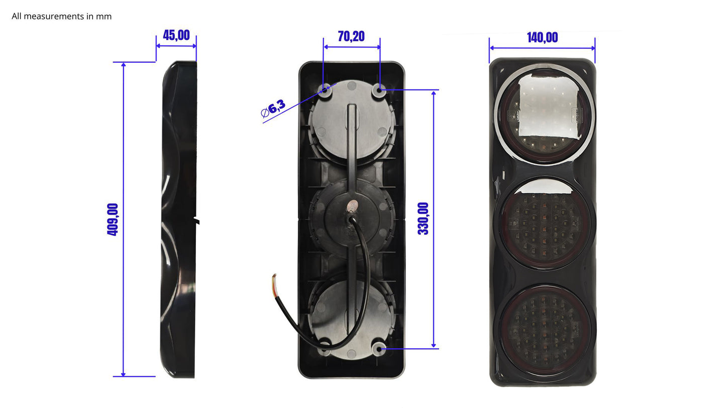 Combo triple de 4 rondas Stop/Tail/DI