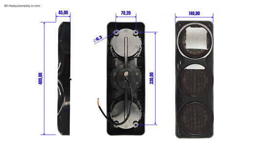 Combo triple de 4 rondas Stop/Tail/DI