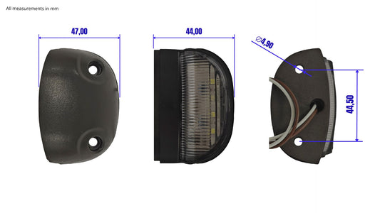 Lámpara de matrícula de 4 LED 12/24 V
