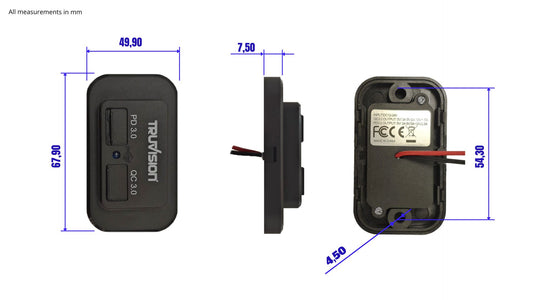 Cargador USB de dos puertos, 3 A, 12 V, negro