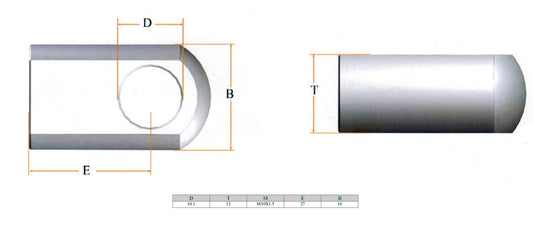 Eyelet 10.1MM Dia 27MM Cent 12MM Thk M10.